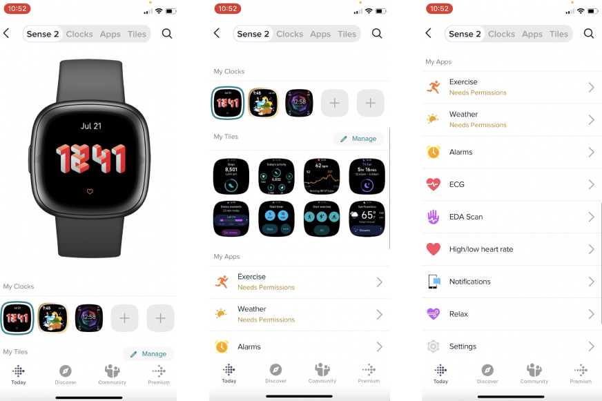 Man sieht die Einstellungen in der Fitbit App.